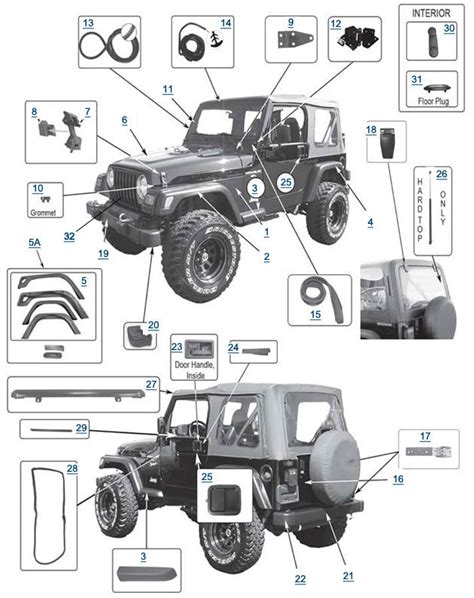 jeep tj body parts